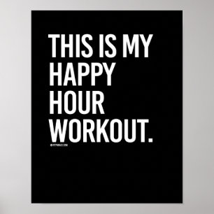 Poster C'est mon entraînement happy hour - - Humour de gy