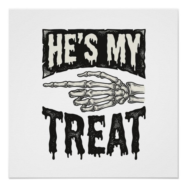 Poster C'est mon squelette à la main de la fête d'Hallowe (Devant)
