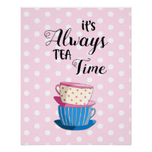 C'est toujours Tea Time Teacups Citation Pois rose