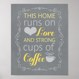 Poster Cette maison tourne sur l'amour et de fortes tasse