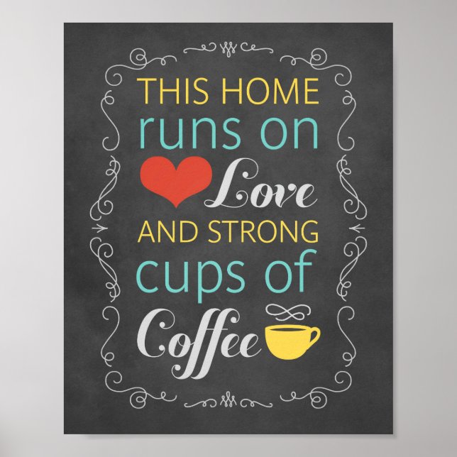 Poster Cette maison tourne sur l'amour et de fortes tasse (Devant)