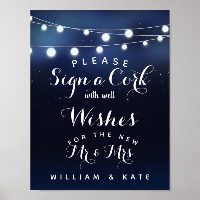 Poster Chaîne de lumière de la marine Signer une fête de  (Devant)