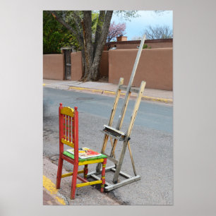 Poster Chaire d'artiste de Canyon Road, Père Noël Fe