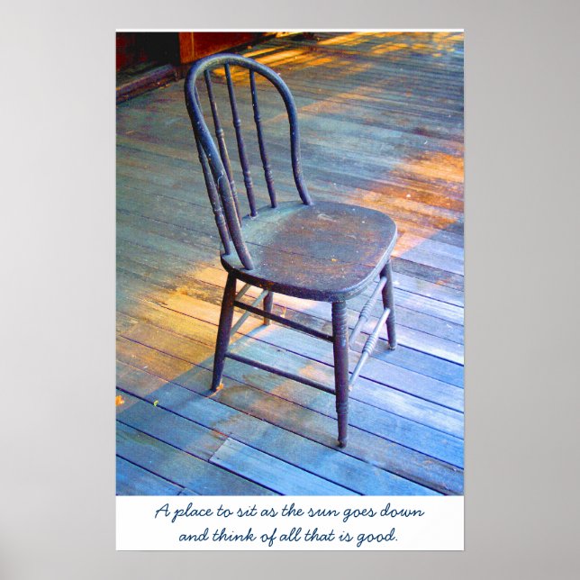 Poster Chaise sur un porche (Devant)