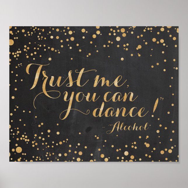Poster Chalkboard glitterCroyez-moi que vous pouvez danse (Devant)
