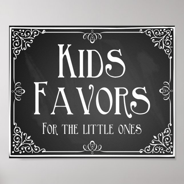 Poster Chalkboard Kids doux table de faveur Imprimer (Devant)