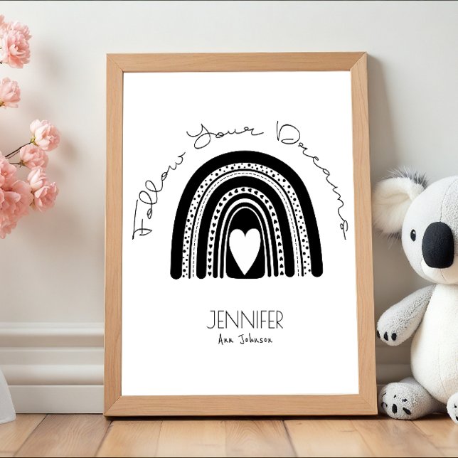 Poster Chambre de bébé arc-en-ciel noir et blanc Simple M (Créateur téléchargé)