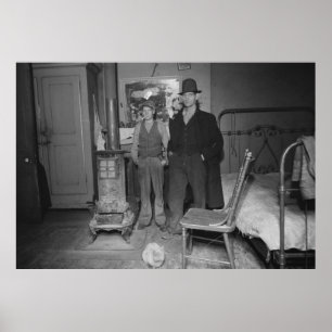 Poster Chambre de la Grande Dépression, années 1930