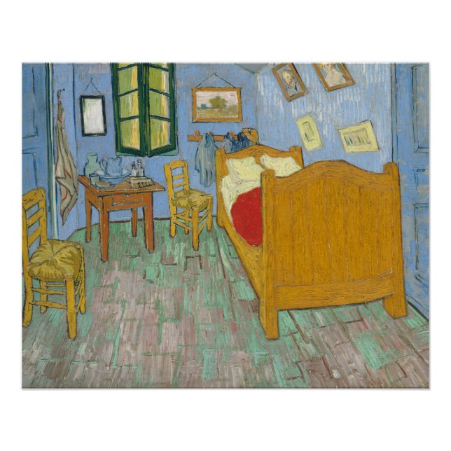 Poster Chambre de Van Gogh à Arles - Classique Jaune & Bl (Devant)