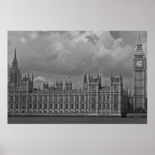 Poster Chambres du Parlement de Londres et Big Ben