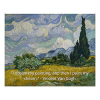 Champ de blé avec cyprès de Van Gogh Citation d'ar