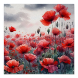 Poster Champ de Coquelicots Enchanteur