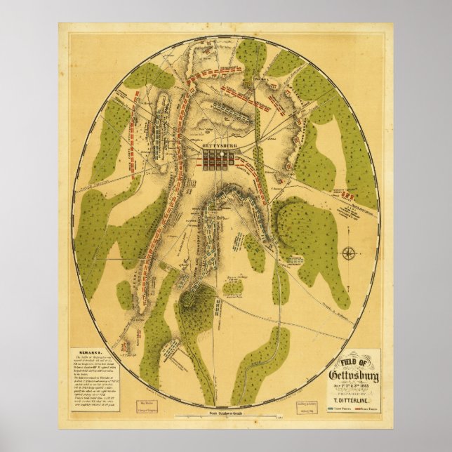 Poster Champ de Gettysburg 1er et 3e juillet 1863 (Devant)