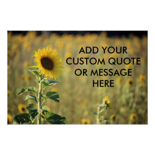 Poster Champ de tournesols avec citation personnalisable