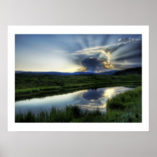 Poster Champignon atomique de coucher du soleil