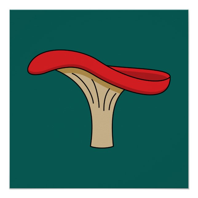Poster Champignons rouges caricaturés (Devant)