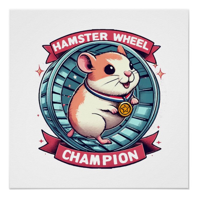 Poster Champion de roue de hamster (Devant)