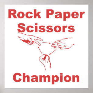 Poster Champion des ciseaux de papier rock