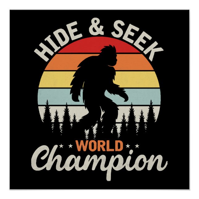 Poster Champion du Monde de Cache-Cache de Bigfoot (Devant)