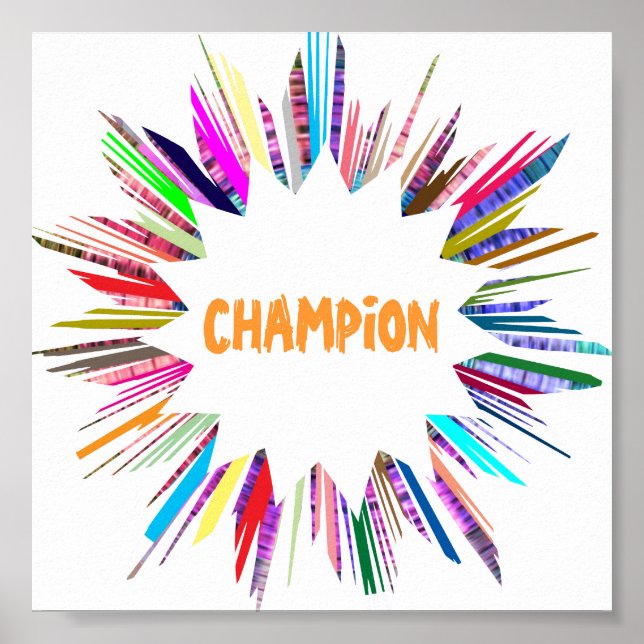 Poster CHAMPION : Modifier le texte à votre propre place (Devant)