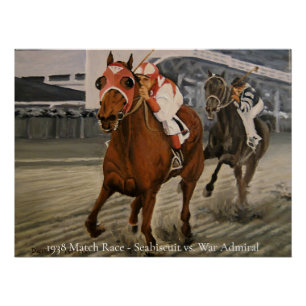 Poster Champion Pur Sang Gagne une Course Hippique