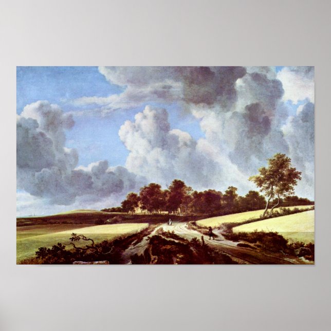 Poster Champs De Blé Par Ruisdael Jacob Isaaksz. Van (Devant)