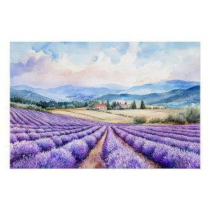 Poster Champs de lavande magnifiques art