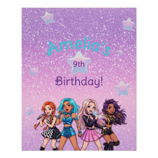 Poster Chanson d'anniversaire K-Pop coréenne