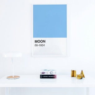 Poster Chanson de lune de couleur bleue - largeur totale