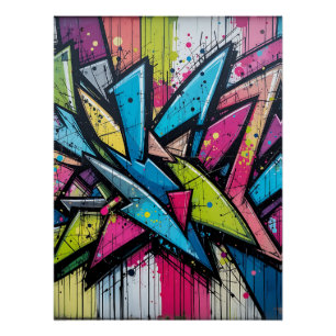 Poster Chaos & Harmony: Abstract Graffiti Explosion