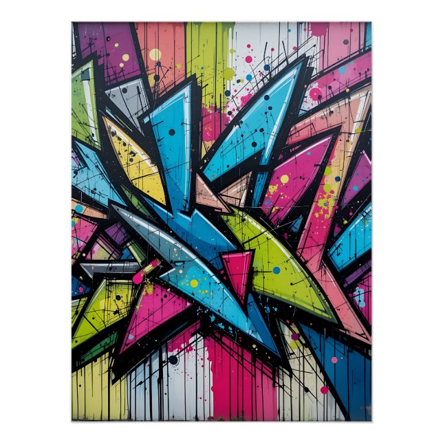 Poster Chaos & Harmony: Abstract Graffiti Explosion (Devant)