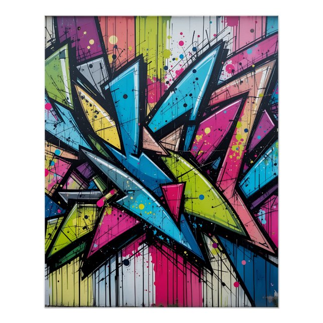 Poster Chaos & Harmony: Abstract Graffiti Explosion Poste (Devant)