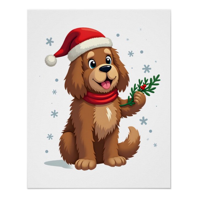 Poster Chapeau de Père Noël de Terre-Neuve (Devant)