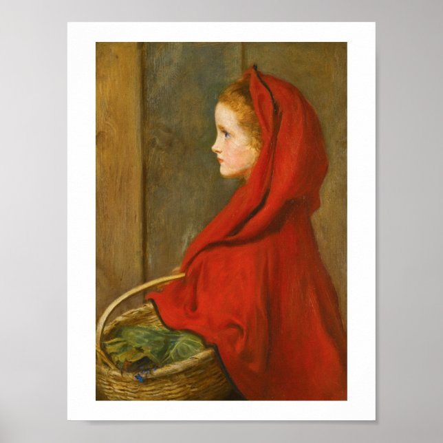 Poster Chaperon rouge par Millais (Devant)