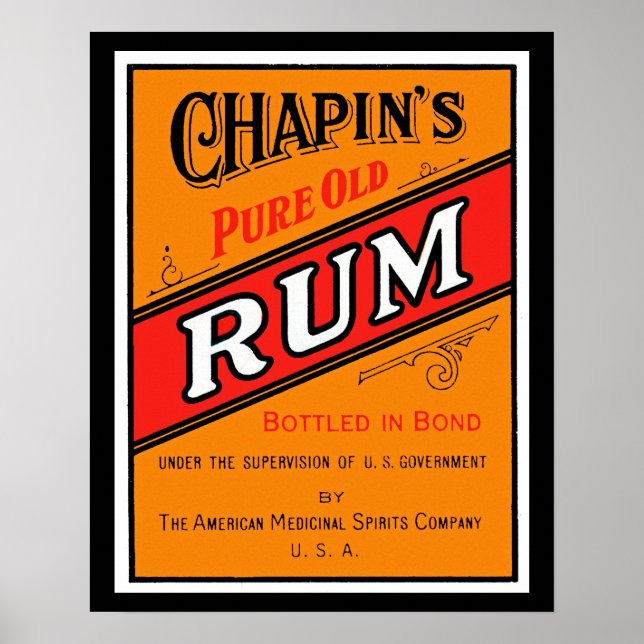 Poster Chapins Pure Old Rum Label (Devant)