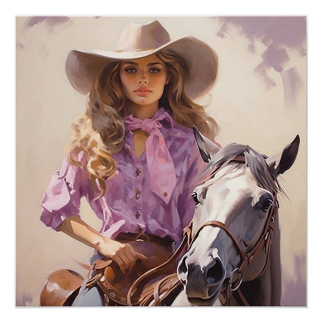 Poster Chardon de prairie : Cowgirl Wall Art (Devant)
