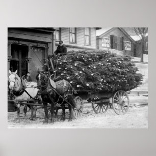 Poster Charge de Noël Trees, 1910