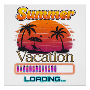 Poster Chargement de vacances Plage de coucher de soleil