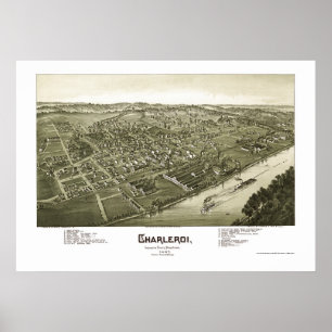 Poster Charleroi, PA Panoramic Map - 1897