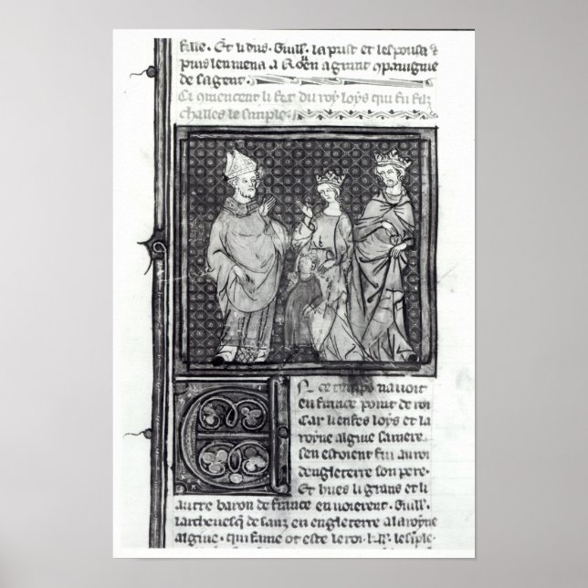 Poster Charles III le Simple avec sa femme et son (Devant)
