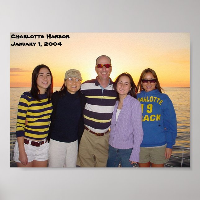 Poster Charlotte Harbour Florida Sunset 1er janvier 2004 (Devant)
