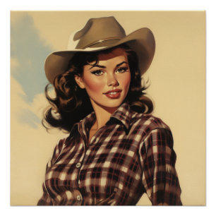 Poster Charme classique de cowgirl : Whispers Wild West