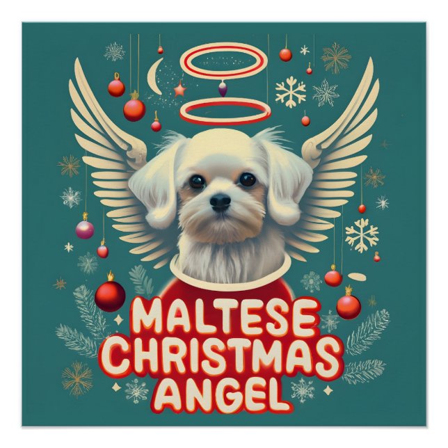 Poster Charme de Noël maltais Ange de Noël (Devant)