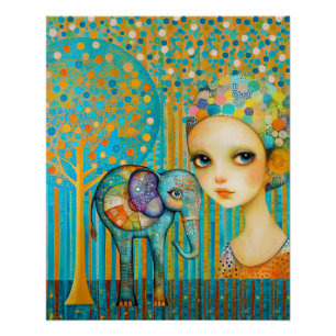 Poster Charme des éléphants