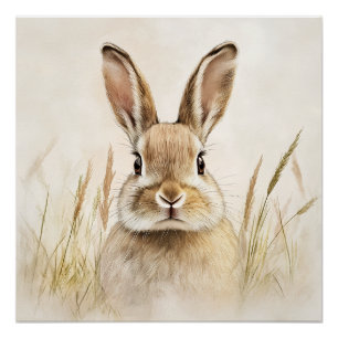 Poster Charme du lapin naturel
