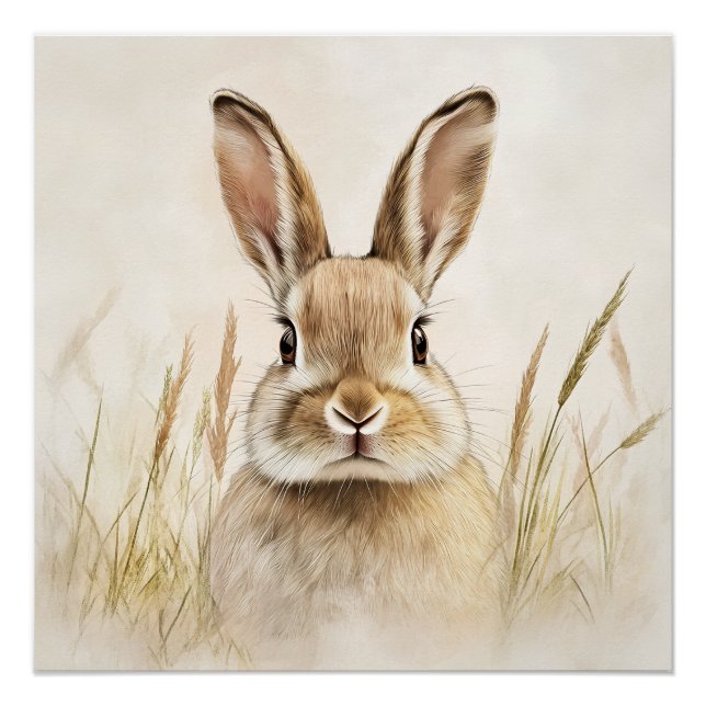 Poster Charme du lapin naturel (Devant)