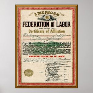 Poster Charte de l'Union AFL des fabricants de cigares vi