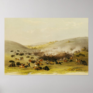 Poster Chasse au bison, Surround, c.1832