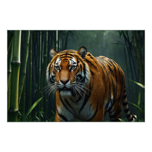 Poster Chasse au tigre dans Bamboo Grove