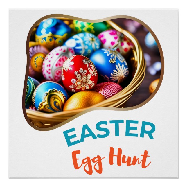 Poster Chasse aux oeufs de Pâques - Saint (Devant)